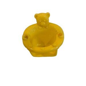 Vintage Fisher-Price Yellow Teddy Bear Swing Dollhouse Furniture